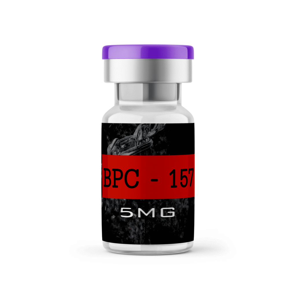 Peptide vial on lab tray
